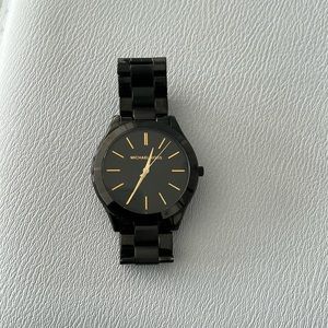 Michael Kors Slim Runway Black and Gold